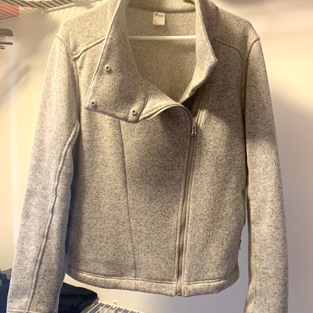 Like New. Old Navy Active Gray Bomber Jacket.